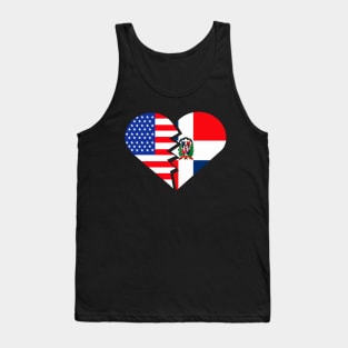 Republica Dominicana USA Flag Heart Spanish Teacher Hispanic Latino Tank Top